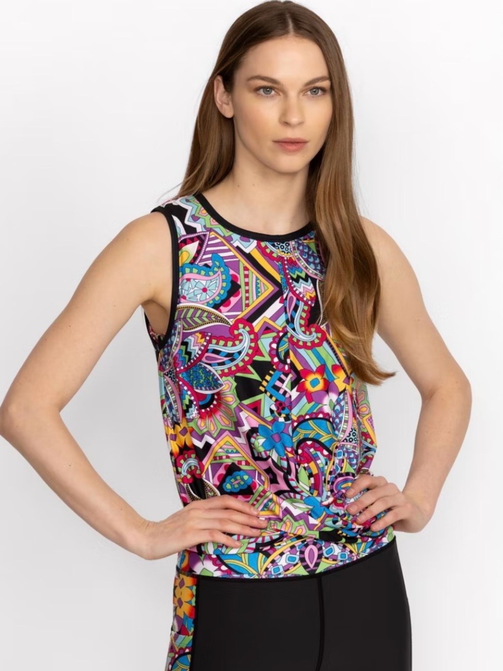 JOHNNY WAS ACTIVE. Sleeveless Multi-Color Printed Women's Tank Top